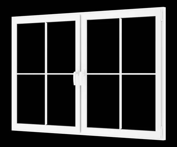 Ventana aislada sobre fondo negro. ilustración 3d — Foto de Stock