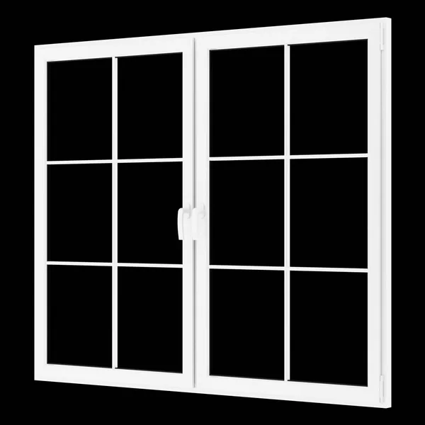 Вікно ізольоване на чорному тлі. 3d ілюстрація — стокове фото