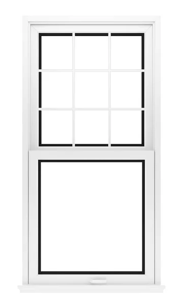 Okno na białym tle. ilustracja 3D — Zdjęcie stockowe