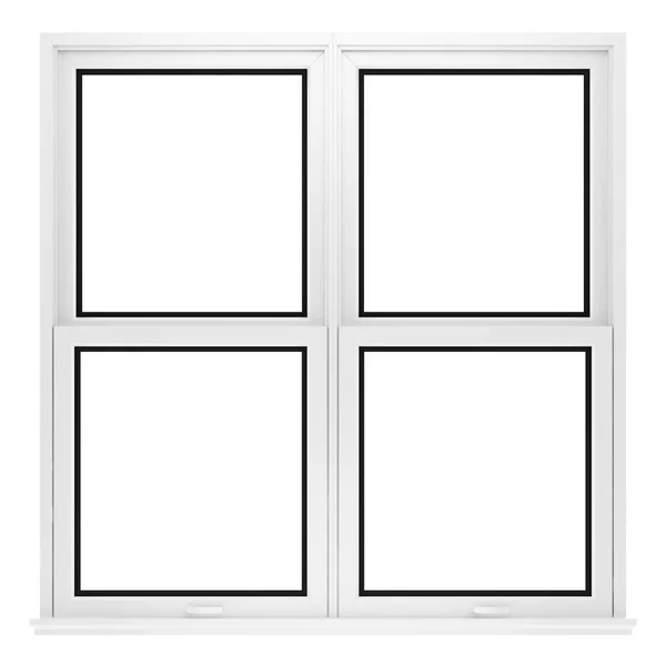 Окно изолировано на белом фоне. 3d иллюстрация — стоковое фото