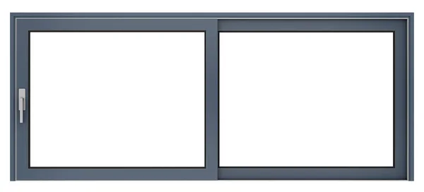 Metallisches Fenster isoliert auf weißem Hintergrund. 3D-Illustration — Stockfoto
