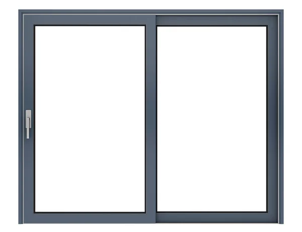 Металлическое окно изолировано на белом фоне. 3d иллюстрация — стоковое фото