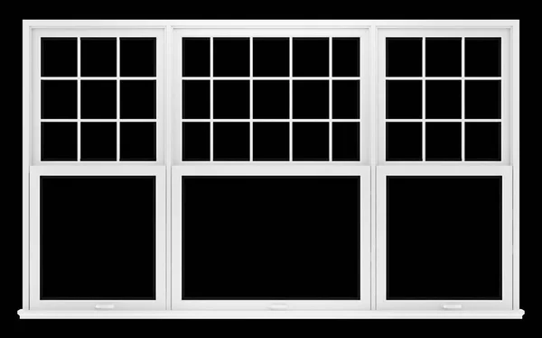 Ventana aislada sobre fondo negro. ilustración 3d — Foto de Stock