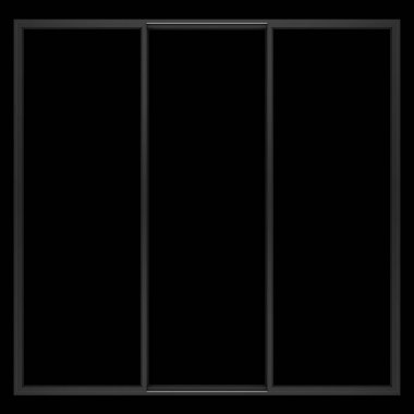 izole siyah arka plan üzerine siyah metalik pencere. 3D illustrat