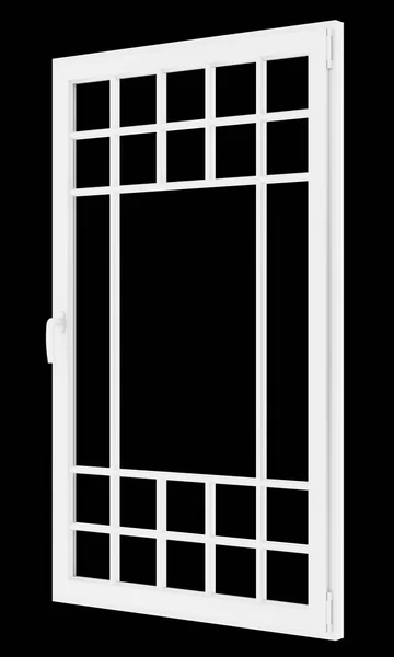 Window isolated on black background. 3d illustration — Stock Photo, Image