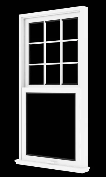 Ventana aislada sobre fondo negro. ilustración 3d — Foto de Stock