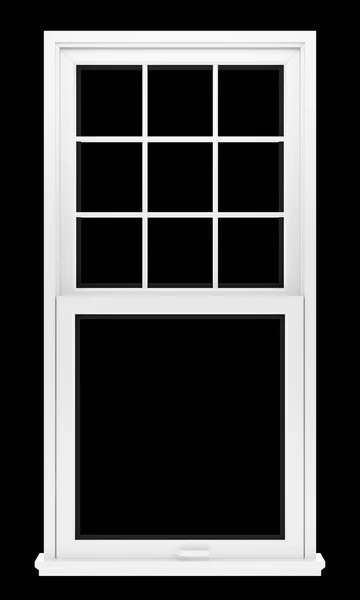 Вікно ізольоване на чорному тлі. 3d ілюстрація — стокове фото