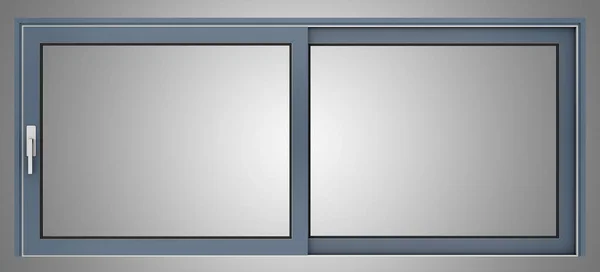 Металлическое окно изолировано на сером фоне. 3d иллюстрация — стоковое фото