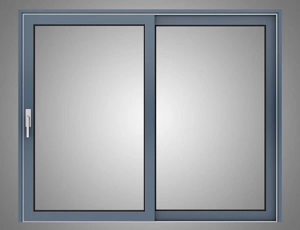 Metallic window isolated on gray background. 3d illustration — Stock Photo, Image