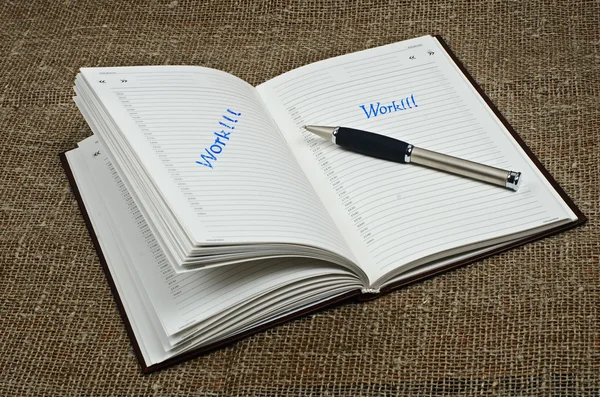 Cuaderno para la planificación de la jornada laboral —  Fotos de Stock
