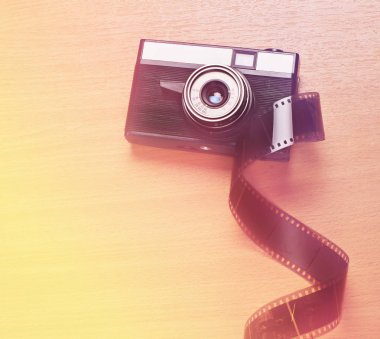 eski film kamerası ve bazı film