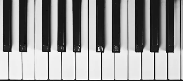 Sort og hvid klaver nøgler - Stock-foto