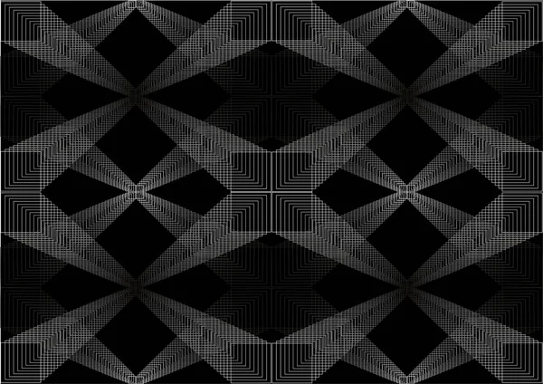 Геометричний візерунок білих ліній на чорному тлі — стоковий вектор