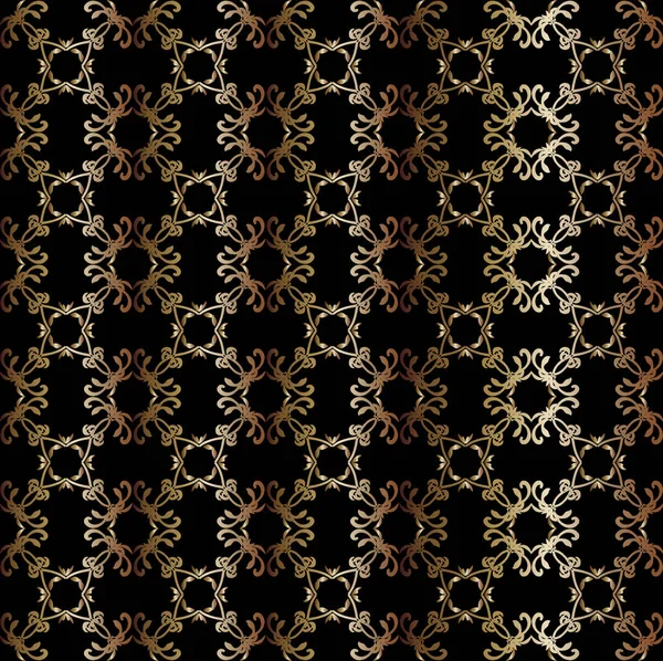 Siyah bir arkaplanda altın, kusursuz geometrik desen
