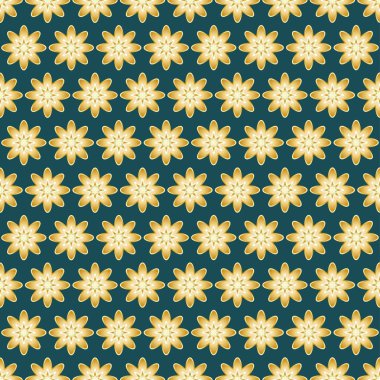 altın rengi koyu yeşil arka plan üzerinde sorunsuz vektör desen