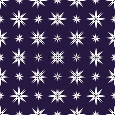 Beyaz sekiz köşeli şekiller (kar taneleri) ultraviyole bir adam üzerinde sorunsuz bir desen oluşturmak