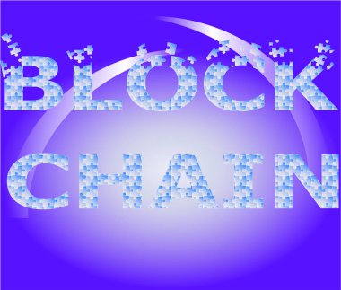 Açık mavi gradyan arka planı ile yazıt blockchain