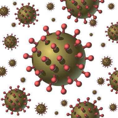 Coronavirus COVID-2019 izole vektör çizimi kapat