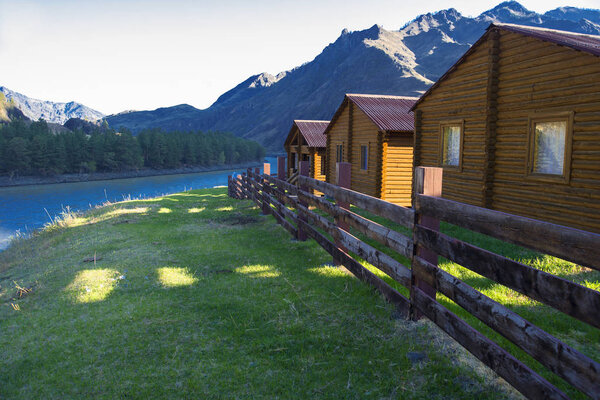 log cabin in the mountains