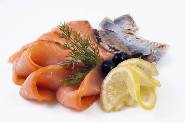 Sea fish with lemon — Stock Photo, Image