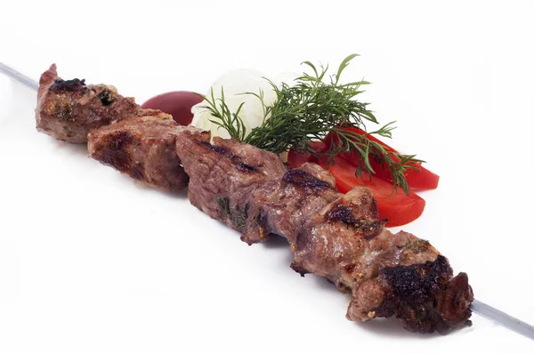 Shish kebab con verdure fresche — Foto Stock