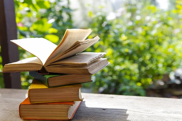 Books in  garden — Stock Photo, Image