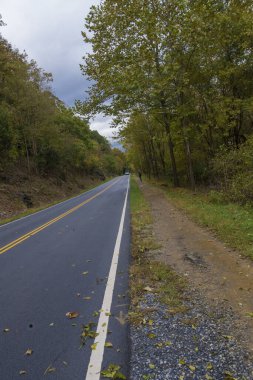 Dağ yolu çift katı sarı şeritli.