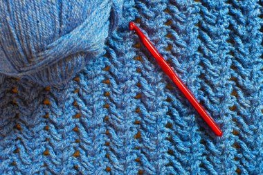 Yakın çekim el yapımı örgü kumaş.