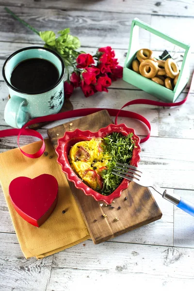 Valentine's Day Breakfast — Stock Photo, Image