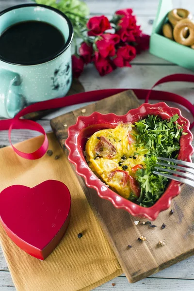 Valentine's Day Breakfast — Stock Photo, Image