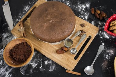 making chocolate cake biscuit