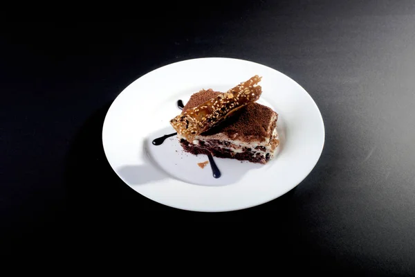 Piece Cake Black Background — Stock Photo, Image