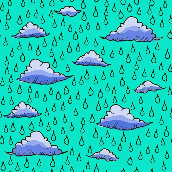 Fundo abstrato com chuva e nuvem — Vetor de Stock