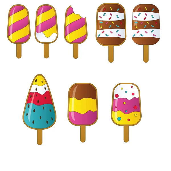 Ice cream collection, vector illustration. Vector Graphics
