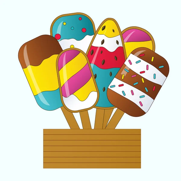 Ice cream collection, vector illustration. Stock Vector
