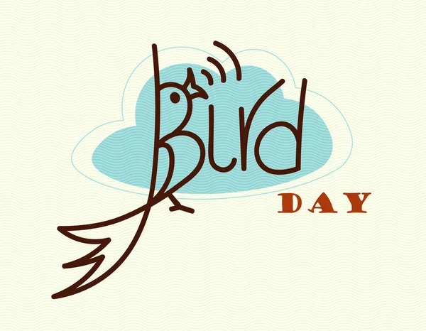 International Bird Day kalligrafie met de hand belettering voor element ontwerp. Makkelijk te bewerken sjabloon voor wenskaart, banner, typografie poster, flyer, sticker, enz. Vectorillustratie EPS.10 — Stockvector