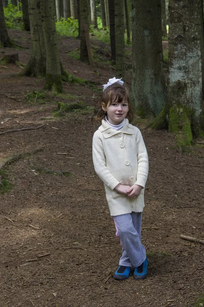 Ormandaki küçük kız — Stok fotoğraf