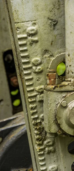 Close-up measuring detail of old oil pump — Stock Photo, Image