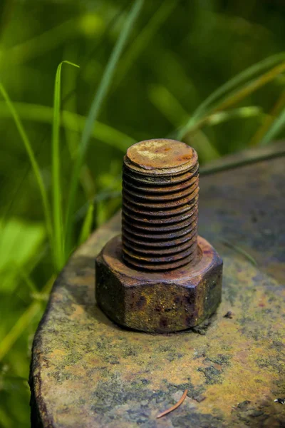 Rusty bolt with nut — Stock Photo, Image