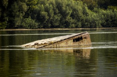 remains of pontoon bridge