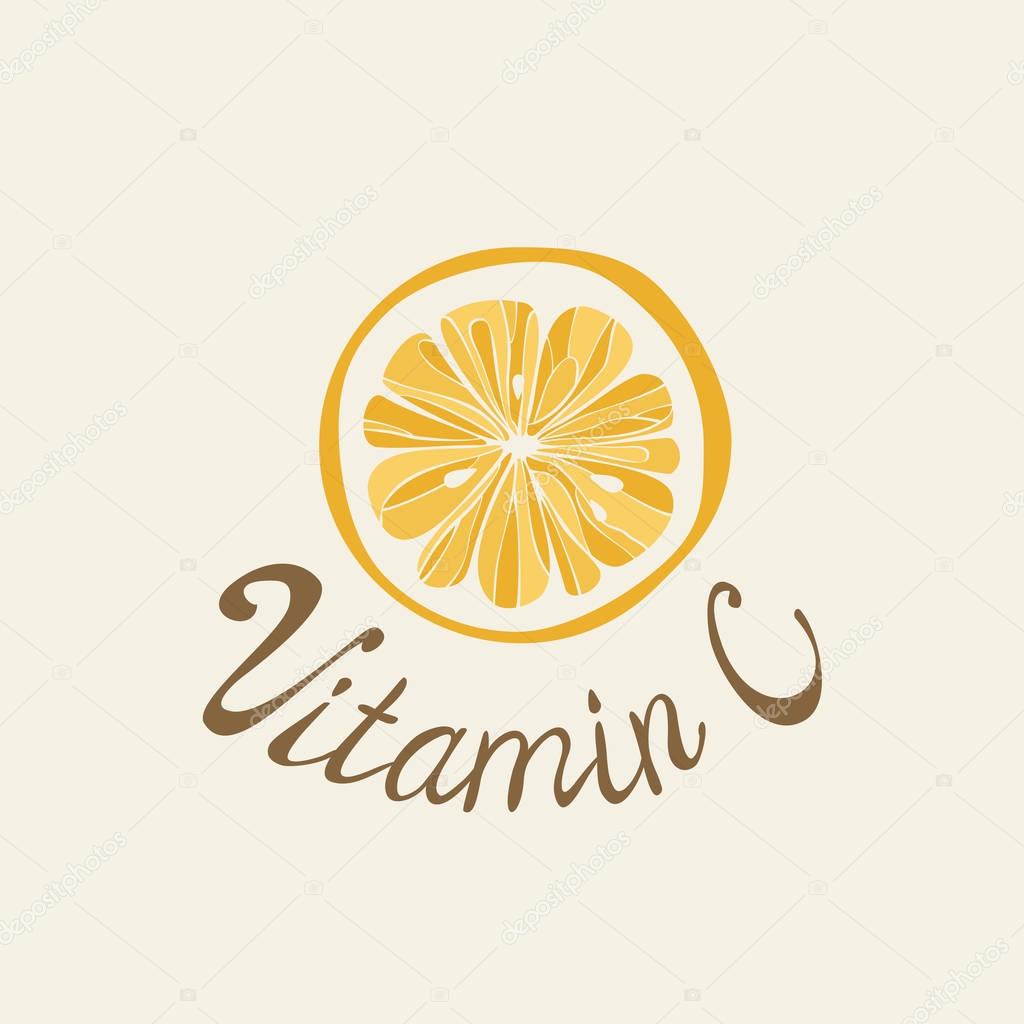 Logo. Citrus fruit icon. Vector illustration of lemon slice.