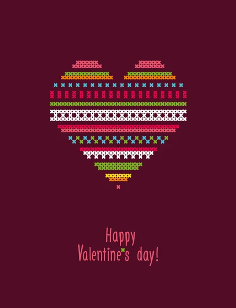 Tarjeta de San Valentín con corazón. Ilustración vectorial. Vector De Stock