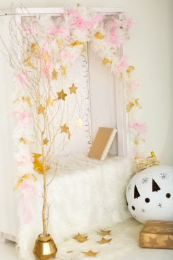 Noel altın ve beyaz dekorasyon