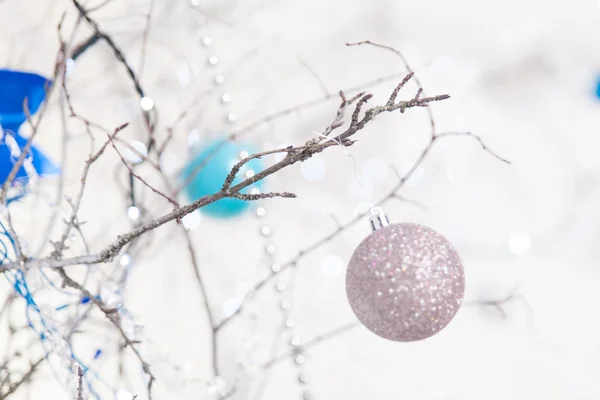 Decoraciones de Navidad azul y plata —  Fotos de Stock