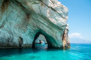 Doğal görüntü mavi mağara, Zakinthos, Yunanistan