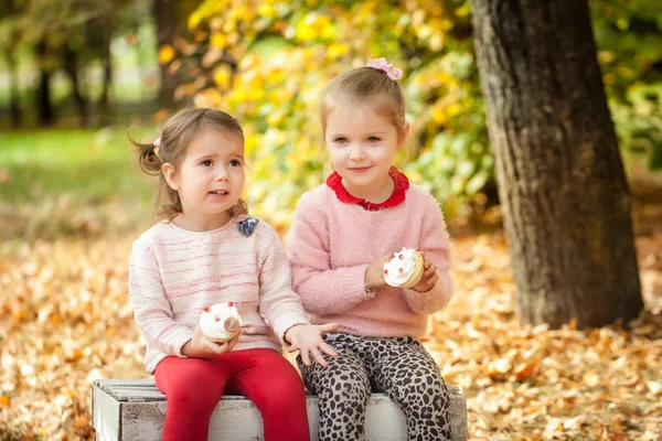 Sonbahar parkta gülümseyen kız