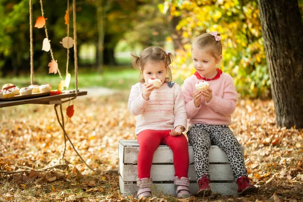 Sonbahar parkta gülümseyen kız
