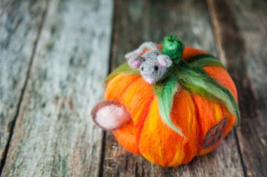 Sevimli peluş fare veya kabak evi