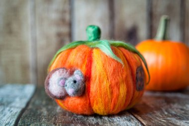 Sevimli peluş fare veya kabak evi