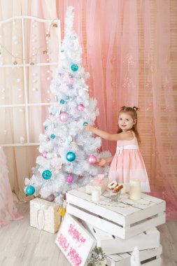 Sevimli kız bir Noel süsleri